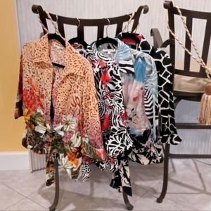 Three cute Mishca tops can dress up jeans or be worn dressy at night.